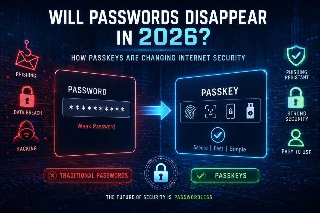 Passkeys replacing passwords in 2026